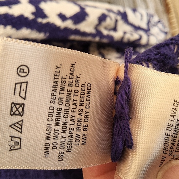 MOTH Anthropologie Purple & White Patterned Sleeveless Vest Size M/ L - Picture 4 of 9